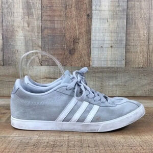Adidas Gray White Courtset Neo Sneakers Lace Up